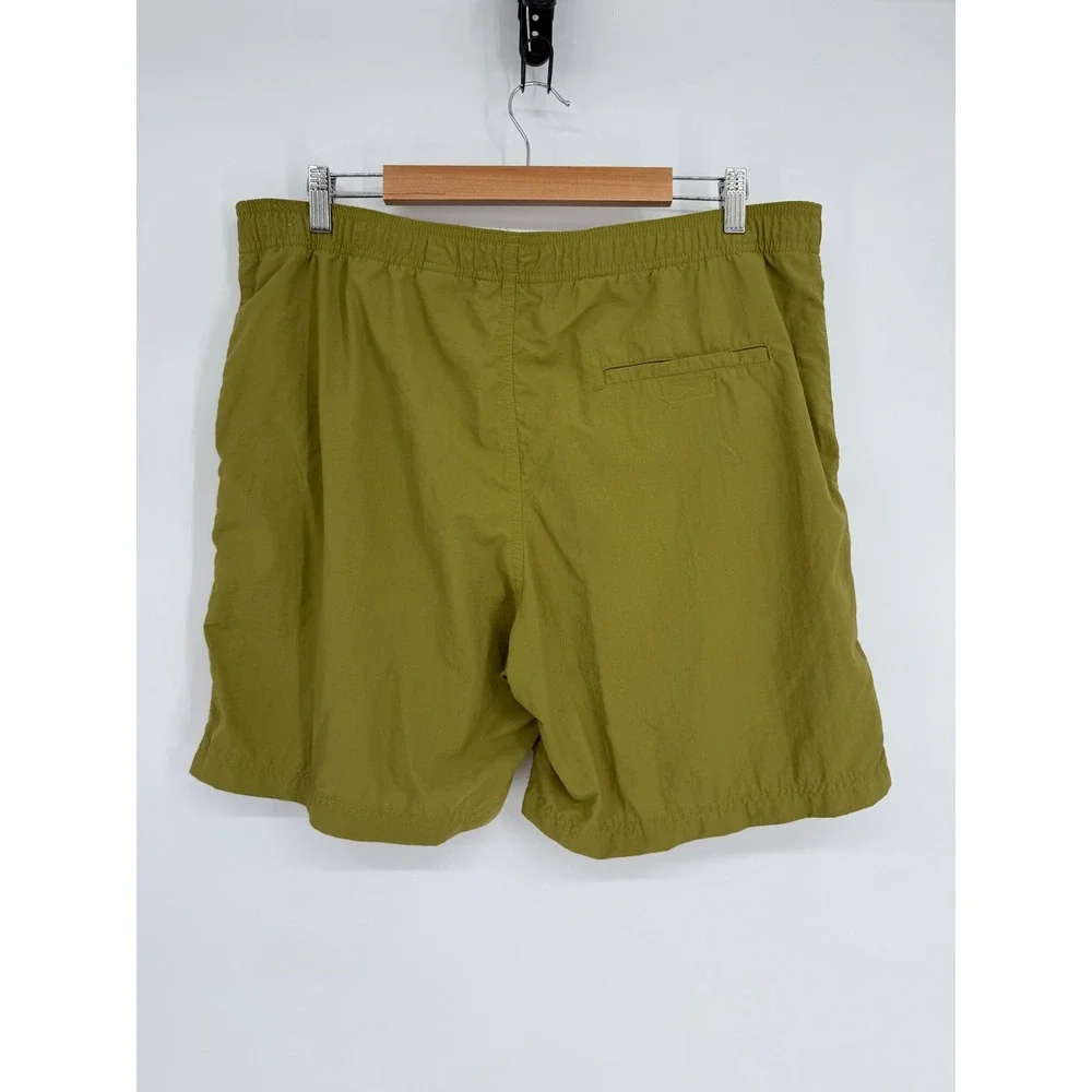 Eddie Bauer Mens Large Olive Green‎ Nylon Cargo Swim Shorts Mesh Lined Hiking L